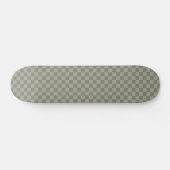Olivgrünes und graues kariertes Musterdesign Skateboard (Horizontal)