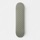 Olivgrünes und graues kariertes Musterdesign Skateboard (Vorne)