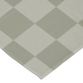 Olivgrünes und graues kariertes Musterdesign Tischdecke (Schrägansicht)