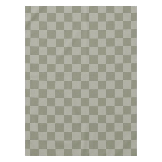 Olivgrünes und graues kariertes Musterdesign Tischdecke (Vorderseite)