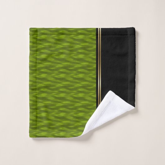 Olivgrünes Wasser Badhandtuch Set (Waschlappen)