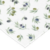 Olivgrünes Wasserfarben-Botanik-Chic-Muster Tischdecke (Schrägansicht)