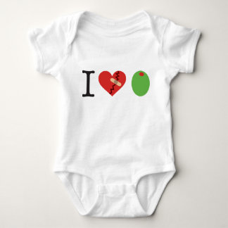 olivgrünes Weiß des Herzens I) Baby Strampler