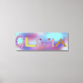 OLIVIA Baby Girl Name farbenfrohe Buchstaben Leinwanddruck (Vorderseite)