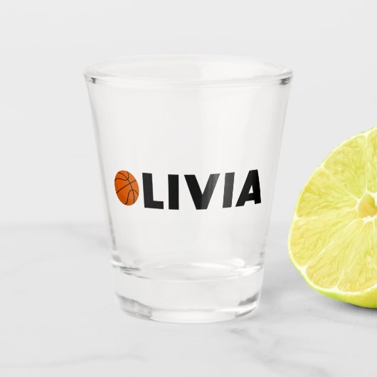 Olivia Basketball Schnapsglas (Vorderseite)