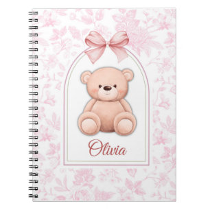 Olivia   Benutzerdefiniertes rosa Teddy-Bär-Kinder Notizblock