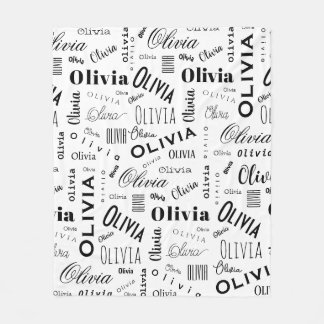 Olivia Benutzername Schwarz Weiß Fleecedecke
