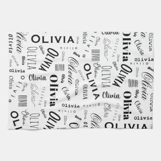 Olivia Benutzername Schwarz Weiß Geschirrtuch