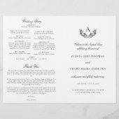 Olivia Black & White Katholic Wedding Mass Program (Vorderseite)
