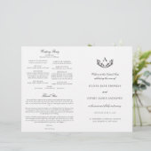Olivia Black & White Katholic Wedding Mass Program (Stehend Vorderseite)