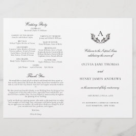 Olivia Black & White Katholic Wedding Mass Program