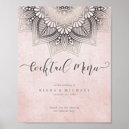 Olivia Bosek Mandala Lace Cocktail Menü ID478 Poster (Vorne)