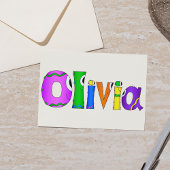 "Olivia" Cartoon-Charakter-Name Karte