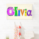 "Olivia" Cartoon-Zeichenname Banner (Insitu)