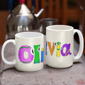 "Olivia" Cartoon-Zeichenname Kaffeetasse