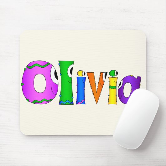 "Olivia" Cartoon-Zeichenname Mousepad (Mit Mouse)