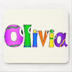 "Olivia" Cartoon-Zeichenname Mousepad