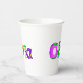 "Olivia" Cartoon-Zeichenname Pappbecher (Links)