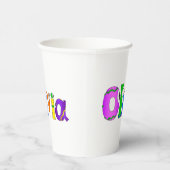 "Olivia" Cartoon-Zeichenname Pappbecher (Rechts)