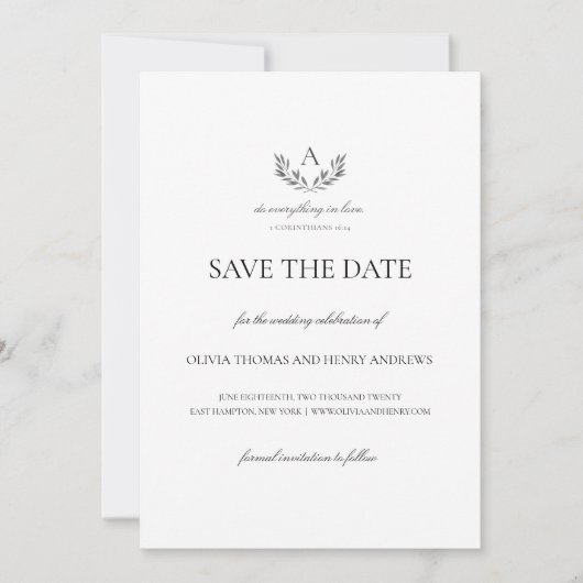 Olivia Christlich Wedding Monogram Save the Date (Vorderseite)