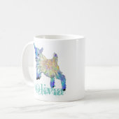 Olivia Colorful Niedlich Baby Goat Jumping Animal Kaffeetasse (Vorderseite Links)