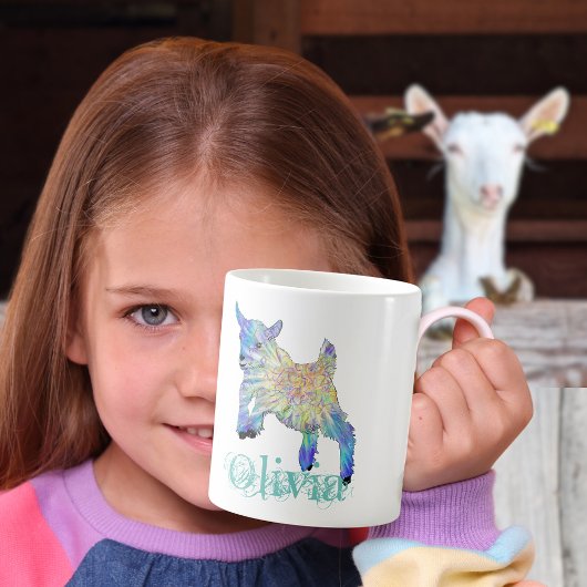 Olivia Colorful Niedlich Baby Goat Jumping Animal Kaffeetasse