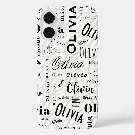 Olivia Custom Name Black White  Case-Mate iPhone Hülle (Rückseite)