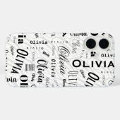 Olivia Custom Name Black White  Case-Mate iPhone Hülle (Rückseite (Horizontal))