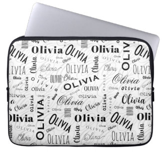 Olivia Custom Name Black White  Laptopschutzhülle