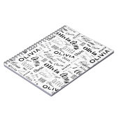 Olivia Custom Name Black White  Notizblock (Linke Seite)