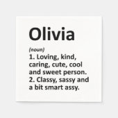 OLIVIA Definition Personalisiert Name Funny Birthd Serviette (Vorderseite)