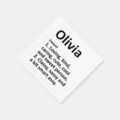OLIVIA Definition Personalisiert Name Funny Birthd Serviette (Ecke)