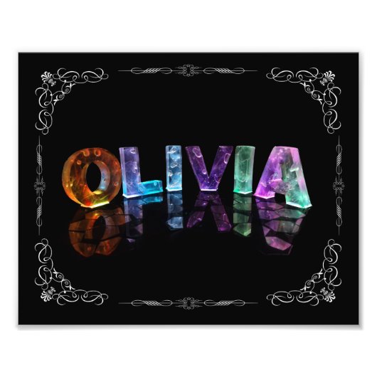 Olivia - Der Name Olivia in 3D-Leuchten (Foto) Fotodruck (Vorne)
