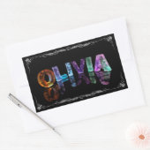 Olivia - Der Name Olivia in 3D-Leuchten (Foto) Rechteckiger Aufkleber (Umschlag)