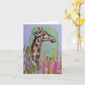 Olivia die GIraffe Karte (Gelbe Blume)