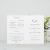 Olivia Dusty Blue Catholic Wedding Mass Program (Stehend Vorderseite)