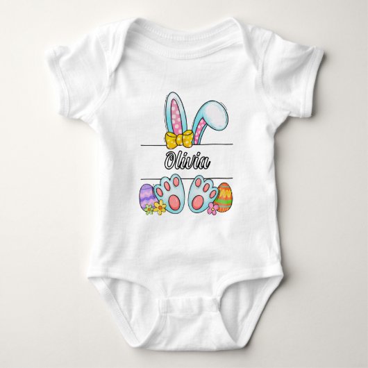 Olivia Easter Bunny Baby Strampler (Vorderseite)