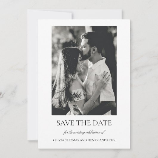 Olivia Elegant Christlich Monogram Foto Wedding Save The Date (Vorderseite)