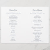 Olivia Elegant Dusty Blue Folded Wedding Program (Rückseite)