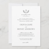 Olivia Elegant Gray Monogram Christlich Wedding Einladung (Vorderseite)