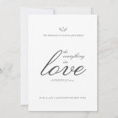 Olivia Elegant Gray Monogram Katholic Wedding Einladung (Rückseite)