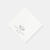 Olivia Elegant Gray Monogram Simple Wedding Serviette (Ecke)