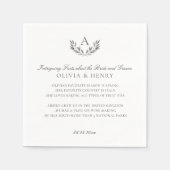 Olivia Elegant Gray Monogram Wedding Fun Fakten Serviette (Vorderseite)