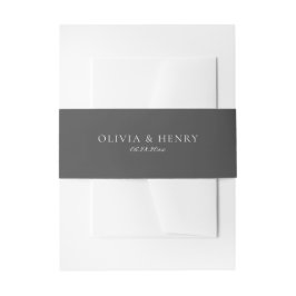 Olivia Elegant Gray & White Wedding Einladungsbanderole