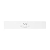 Olivia Elegant Monogram Silver & White Wedding Einladungsbanderole (Flach)
