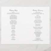 Olivia Elegant Silver Folded Wedding Program (Rückseite)
