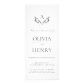 Olivia Elegant Simple Double-Sided Wedding Program Werbekarte (Vorne)