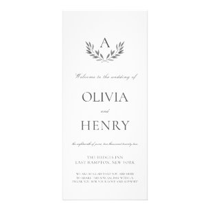 Olivia Elegant Simple Double-Sided Wedding Program Werbekarte