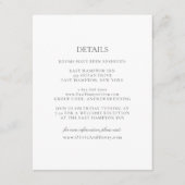 Olivia Elegant Simple White Gray Details Hochzeit Begleitkarte (Vorderseite)