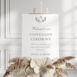 Olivia Elegant Unplugged Wedding Ceremony Sign Poster